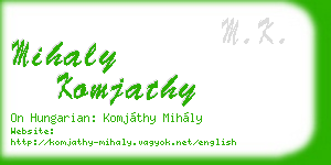 mihaly komjathy business card