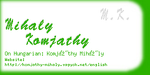 mihaly komjathy business card